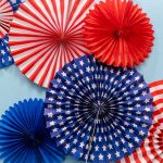 red, white and blue fan decor